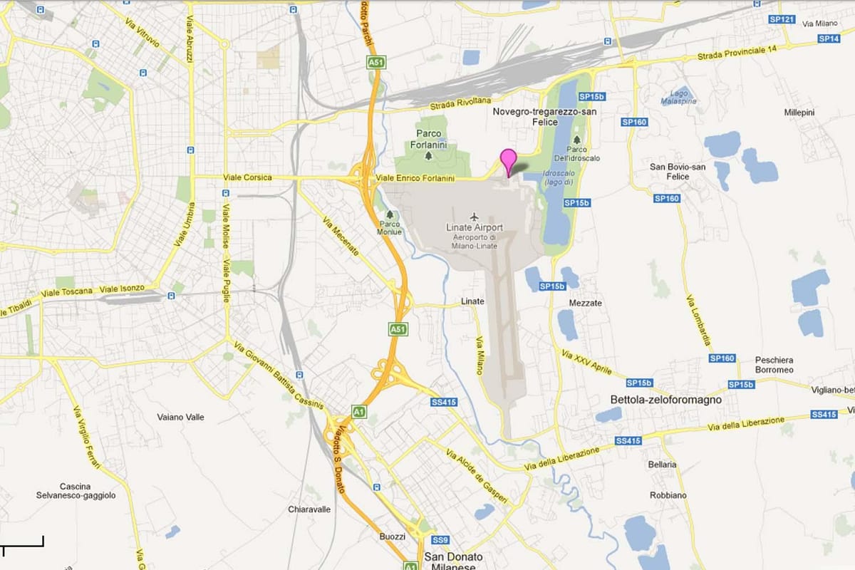 aeroportos em milão, itália mapa