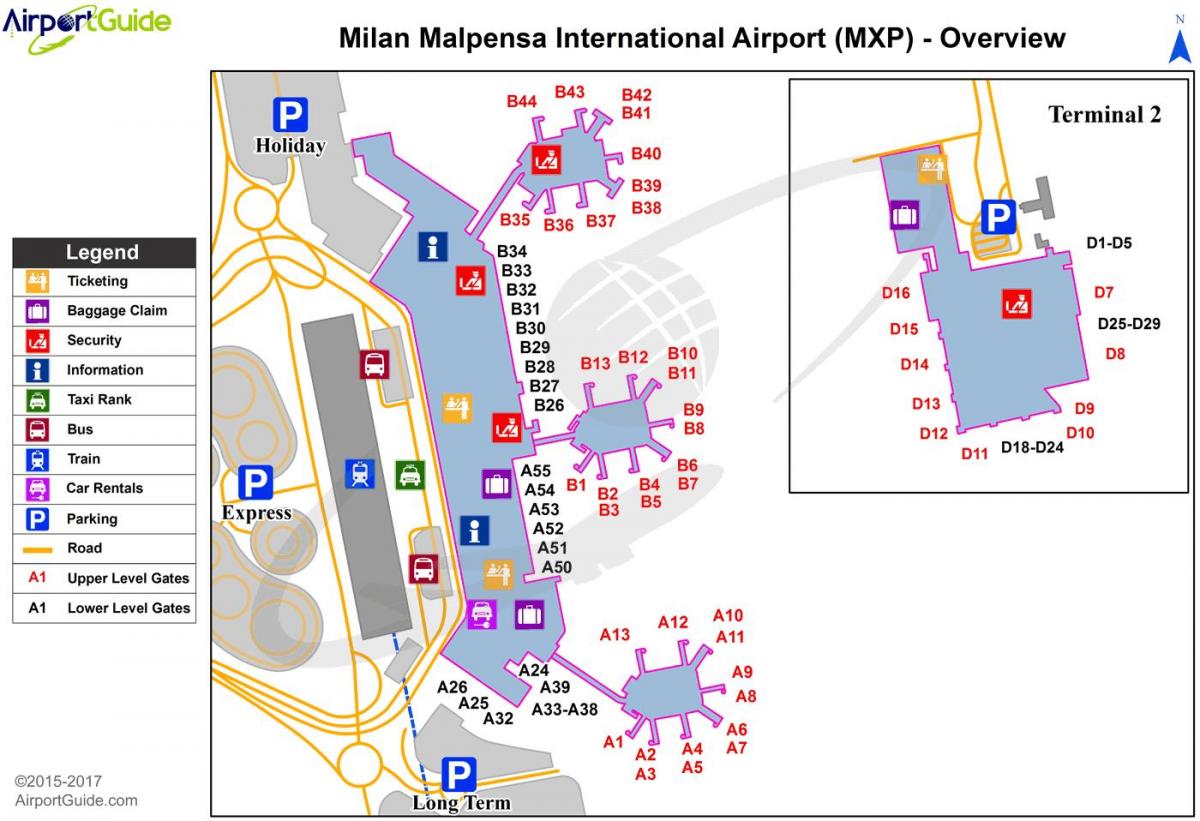 milano mapa do aeroporto