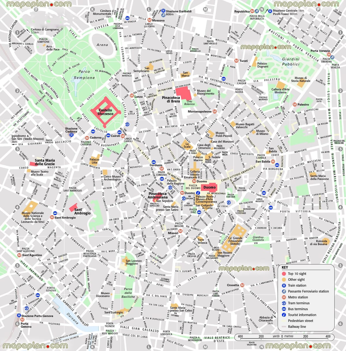 mapa da central de milão, itália