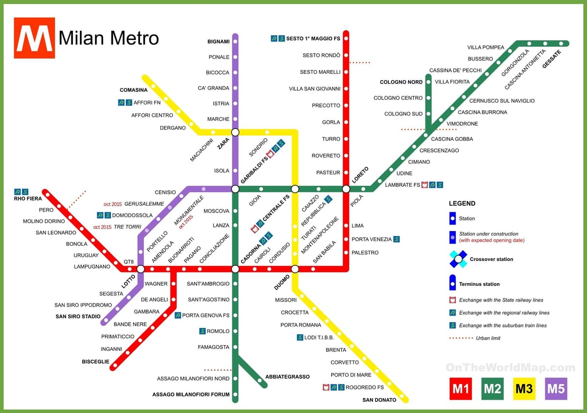 milano mapa de metro