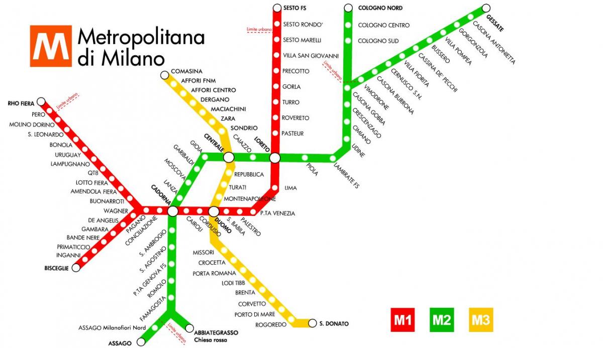 metrô mapa de milão
