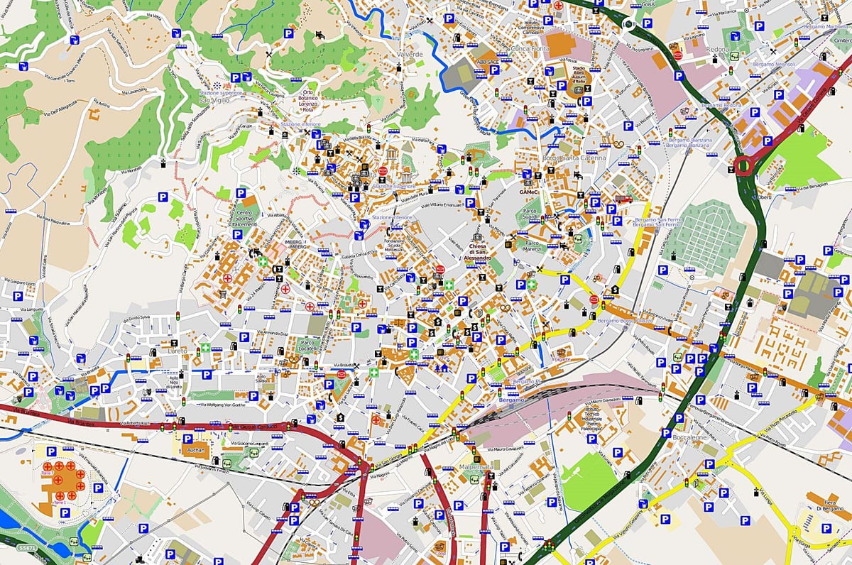 mapa de milão bergamo