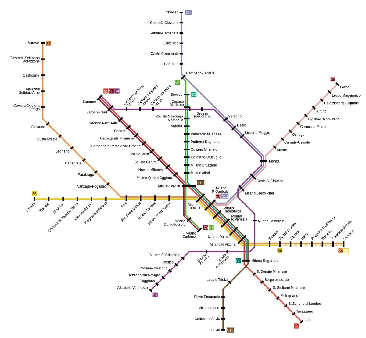 de trem milano mapa
