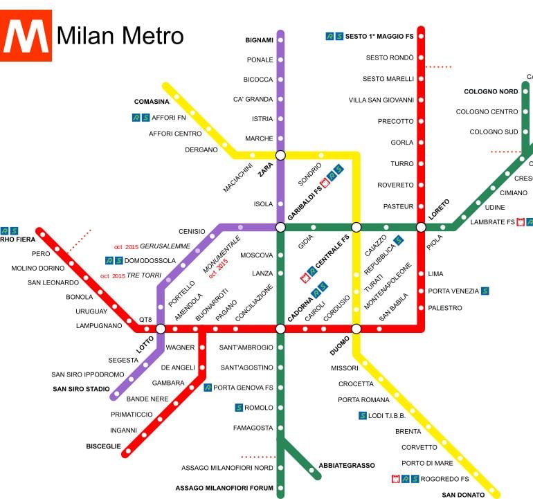 milão, itália estação de trem mapa