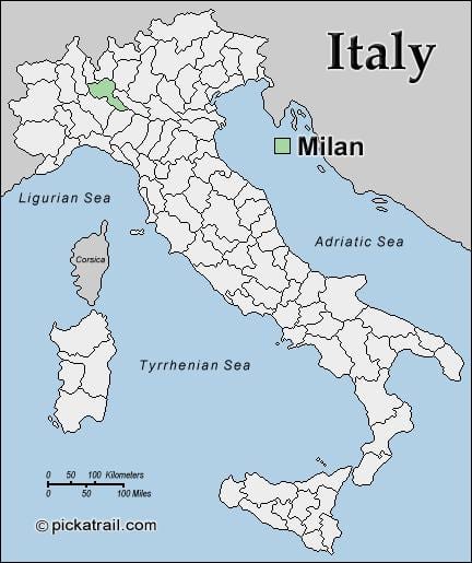 mapa de milão mapa da europa