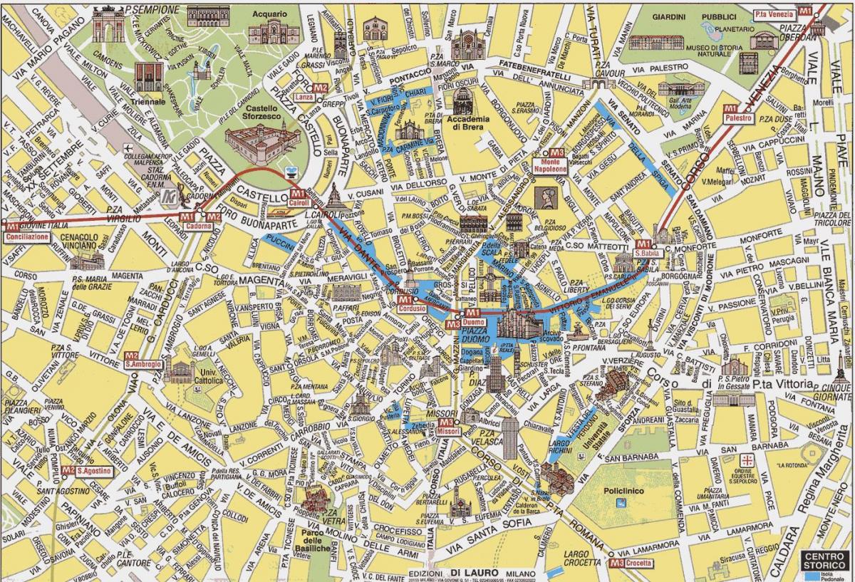 milão mapa da cidade com atrações