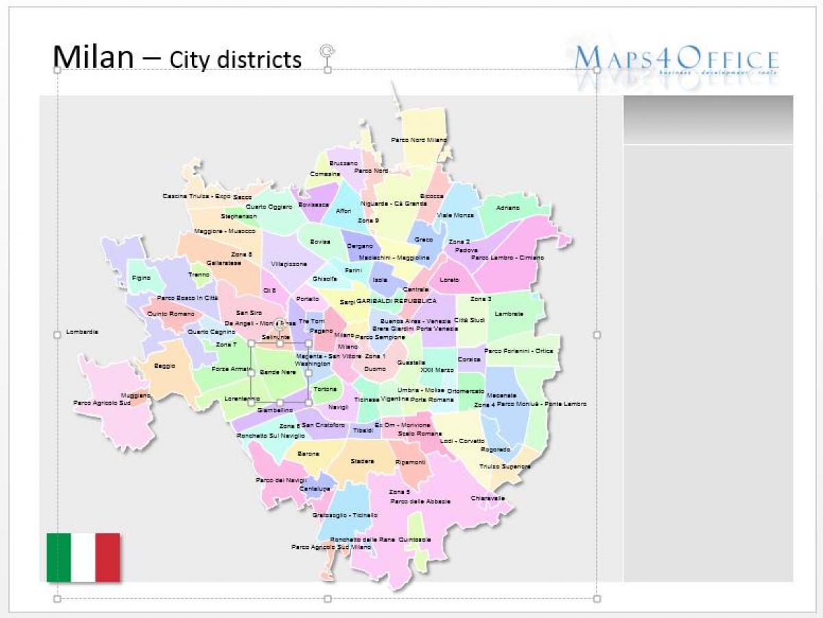 mapa de milão distritos