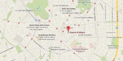 Mapa da catedral de milão 