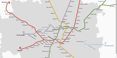 Mapa da atm milano eléctrico