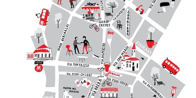 Mapa do bairro de brera, em milão