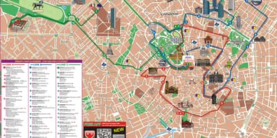 Milão hop on hop off tour de ônibus mapa
