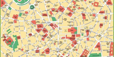 Mapa da cidade de milão, itália