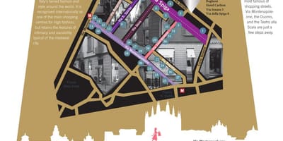 Mapa do bairro da moda de milão