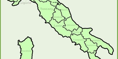Mapa da itália mostrando milão