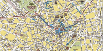 Milão mapa da cidade com atrações