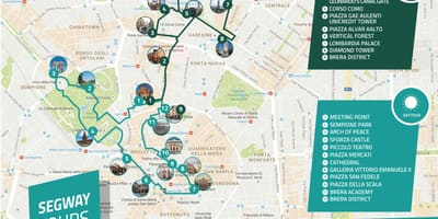 Milão, a uma curta turnê mapa