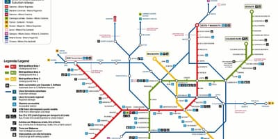 Milão mapa de transporte