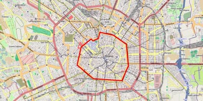 Milão área de c mapa