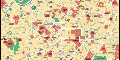 Milão, itália centro da cidade mapa