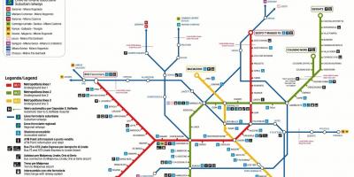 Milão mapa de transporte