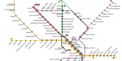 Milão ferroviária suburbana mapa